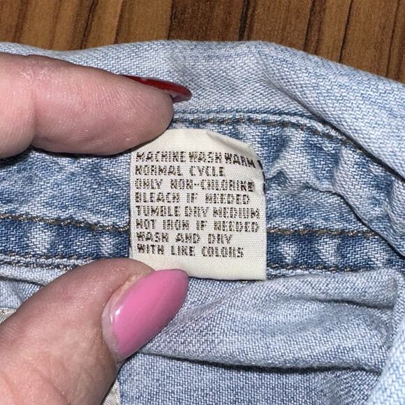 LEVIS RED TAB Men's Blue Demin Long Sleeve Shirt L 0619 - Picture 7 of 7